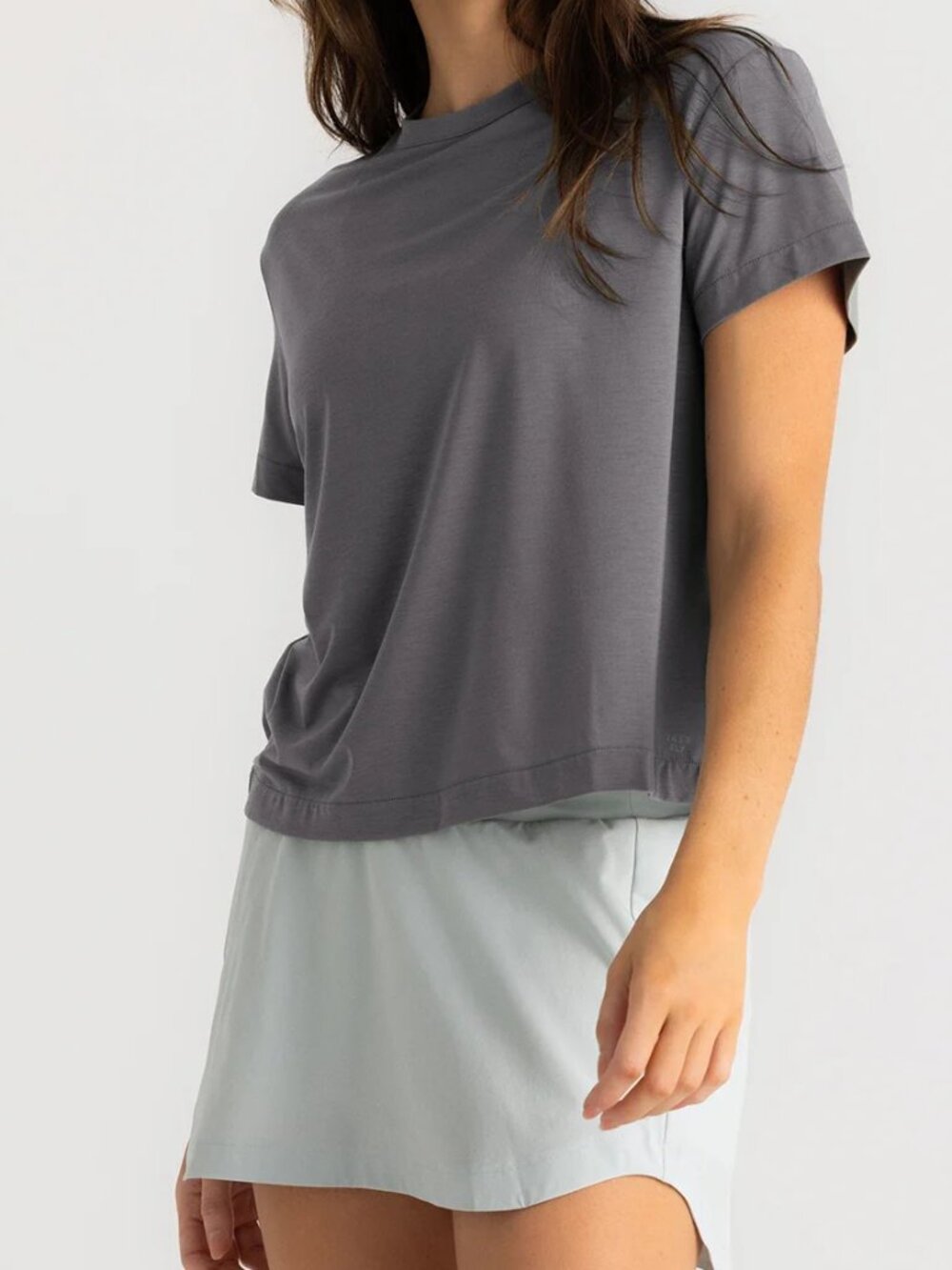 Free Fly Women's Elevate Lightweight Short Sleeve T-Shirt Sz XL NWT Smoke